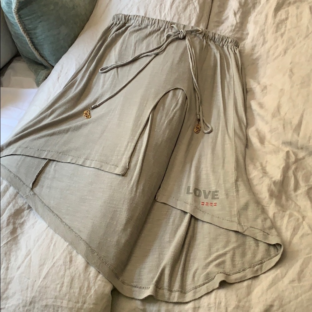 Peace Love World open front high low skirt